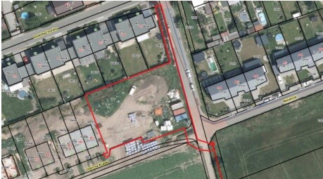 Vymezení pozemku v Nemilanech, Zdroj: Kancelář architekta města