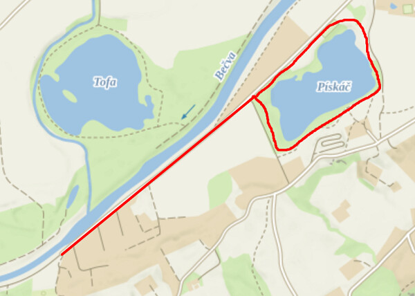 Trasa cyklostezky, zdroj: město Hranice