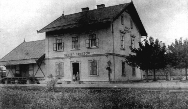 Historická fotografie nádraží v Náměšti na Hané, foto: Den architektury