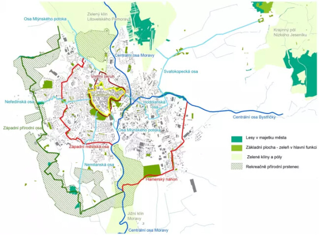 Mapa zeleně v Olomouci