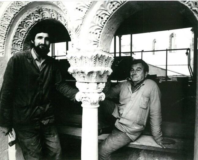 Ladislav Werkmann a Aleš Rozehnal v 80. letech při opravě Zdíkova paláce, foto: Vladislav Galgonek