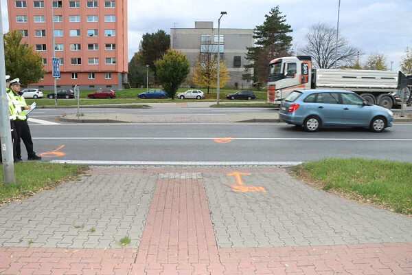Místo nehody, zdroj: PČR