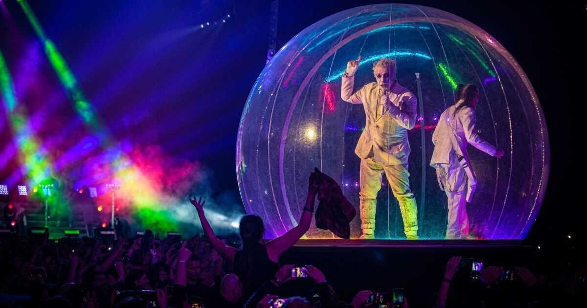 Zpěvák Till Lindemann při loňském koncertě v Moskvě, foto: Aerofilms