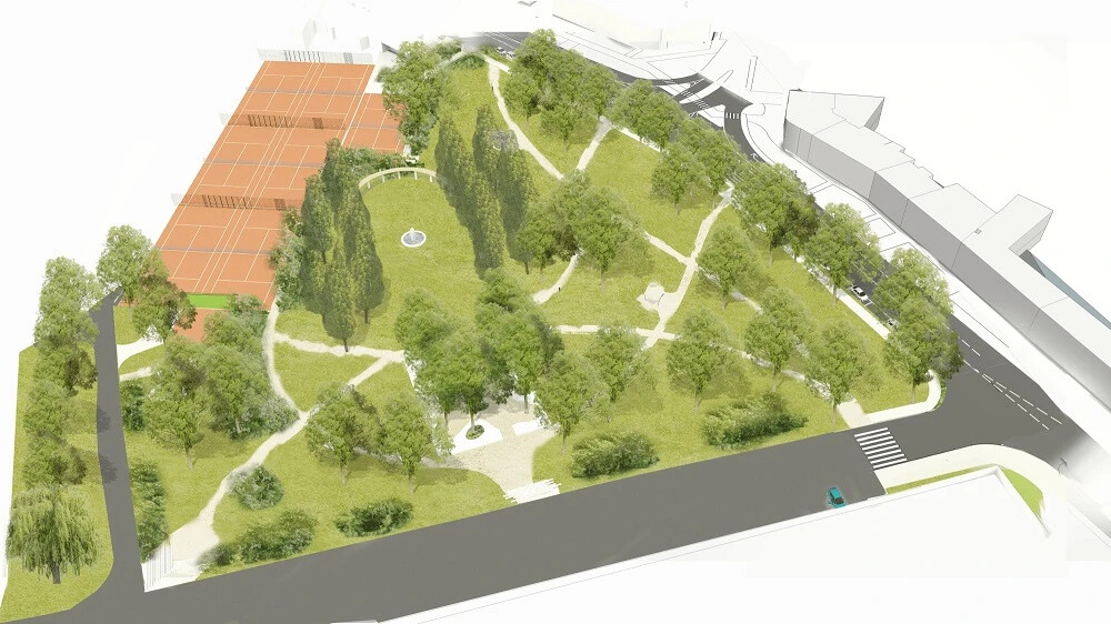 Vizualizace budoucí podoby ASO parku a současný stav, zdroj: MIloš Tichý a město Olomouc