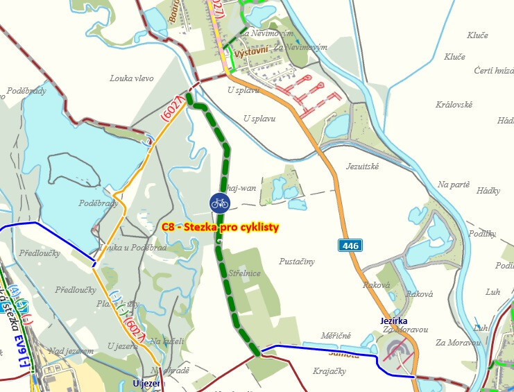 Cyklostezka z Neředína do Topolan, návrh cyklostezky z Chomoutova na Březce, zdroj: MMOl