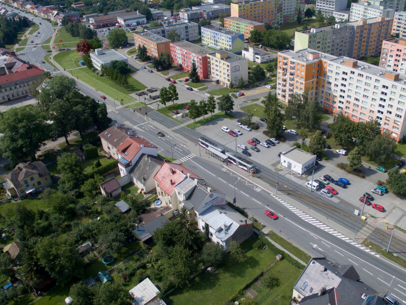 Vizualizace tramvajové trati u zastávky Trnkova. Zdroj: olomouc.eu