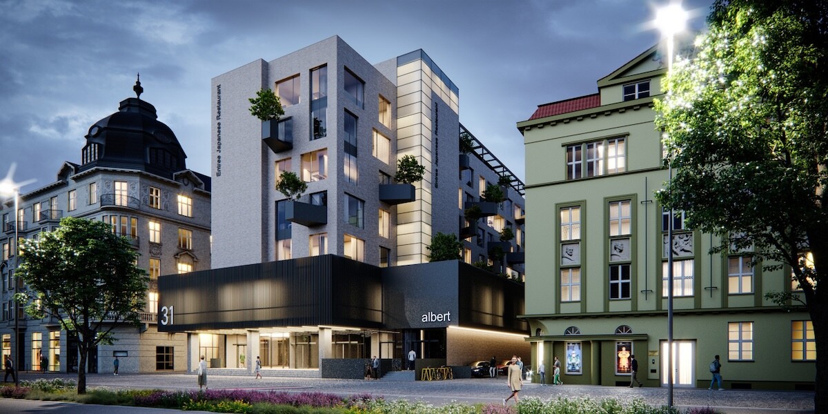 Vizualizace budovy Jednoty ze studia atelier-r, zdroj: atelier-r