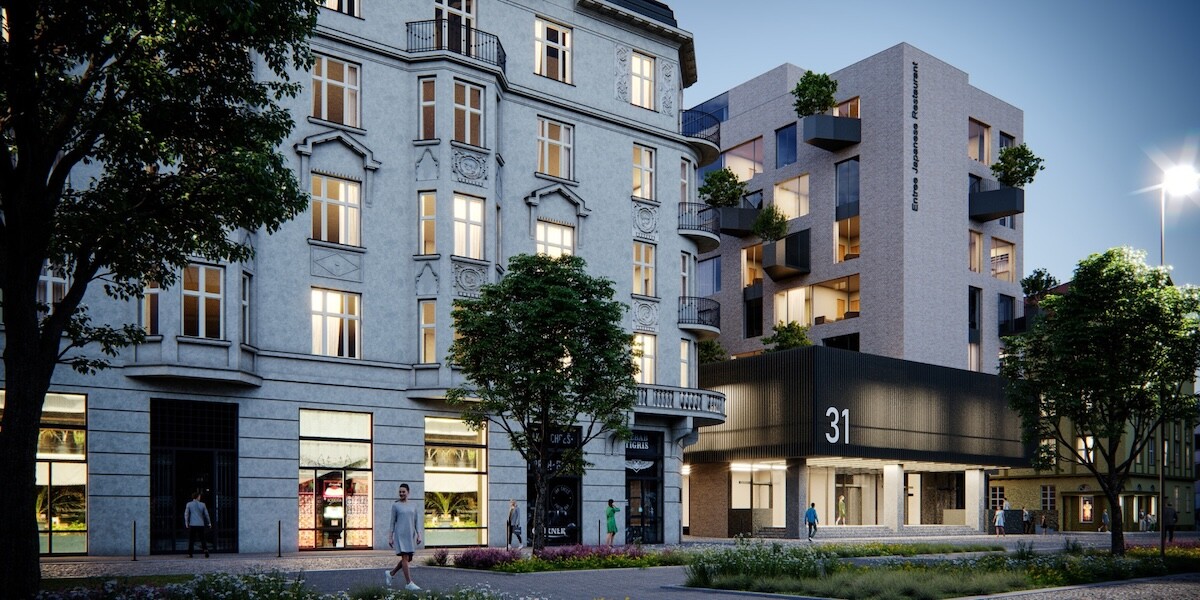 Vizualizace budovy Jednoty ze studia atelier-r, zdroj: atelier-r