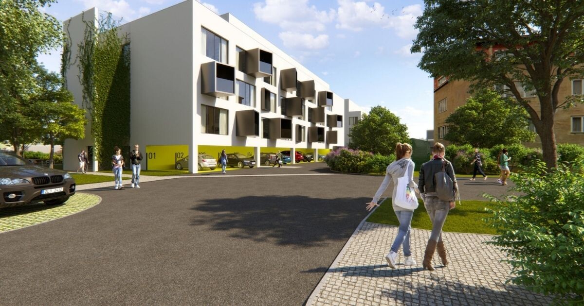 Zdroj: Vizualizace studentských kolejí v Kašparově ulici, 2019, atelier-r, s.r.o.