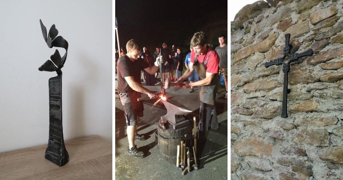 Umělecký kovář Adam Stolarik (vlevo), zdroj: archiv Adama Stolarika