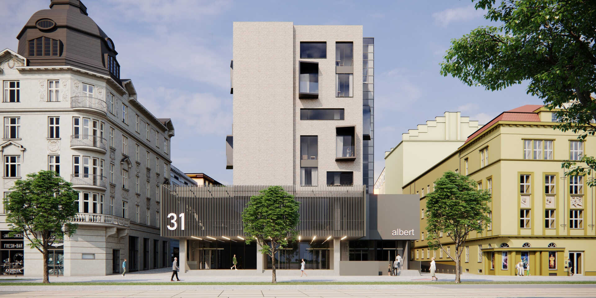 Bývalou Jednotu na třídě Svobody čeká přestavba, vizualizace: atelier-r