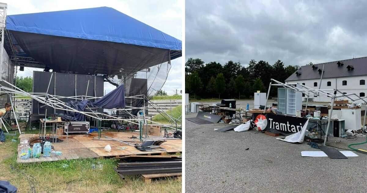 Úterní bouřka zdevastovala letní areál Divadla Tramtarie, foto: Divadlo Tramtarie
