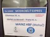 Cedule modrobílého expresu