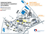 Mapa parkoviště Fakultní nemocnice Olomouc, zdroj: FN Olomouc