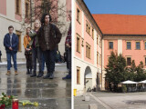 Seriál Pozadí událostí, scéna na dvoře Uměleckého centra UP; zdroj: ČT / Mapy.cz