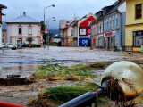 Lipovská ulice v Jeseníku krátce po kulminaci. Zdroj: Olomoucký Report
