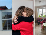 Zleva budova Klokánku, paní ředitelka Šárka Kupčáková, návštěvní místnost, Zdroj: Facebook Klokánek Olomouc a Kateřina Bláhová