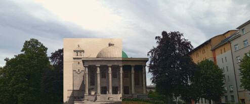 Olomouc v čase: Husův sbor je v obležení stromů, zeď u Muzea umění zdobí malby