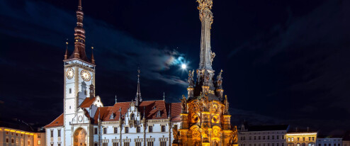 Když se setmí v našem kraji. Toto je Horní náměstí v Olomouci